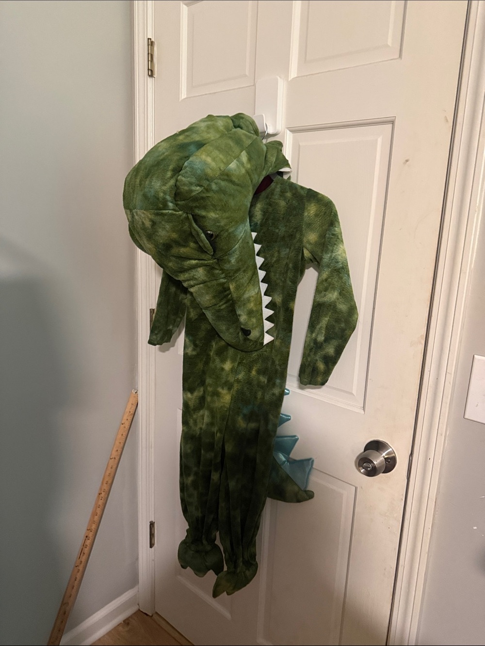 Pottery Barn Kids Olive Green Plush Dinosaur Costume with Hood